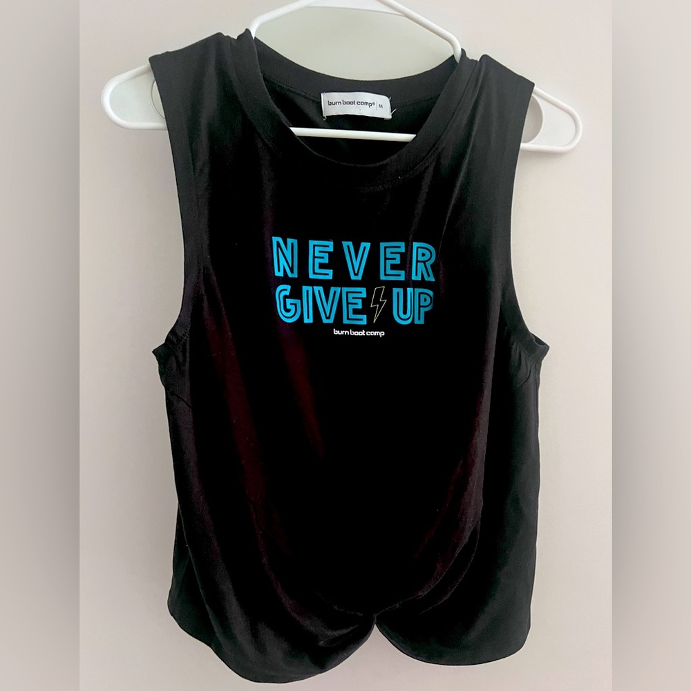 Burn Boot Camp - Never Give Up Tank - Black Sz Medium